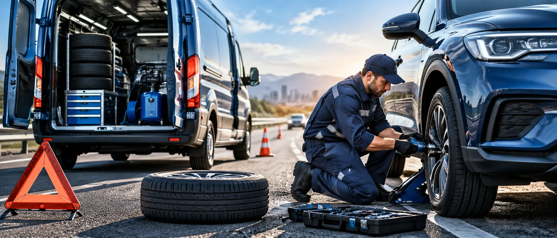 Mobil oto lastik yol yardım aracı