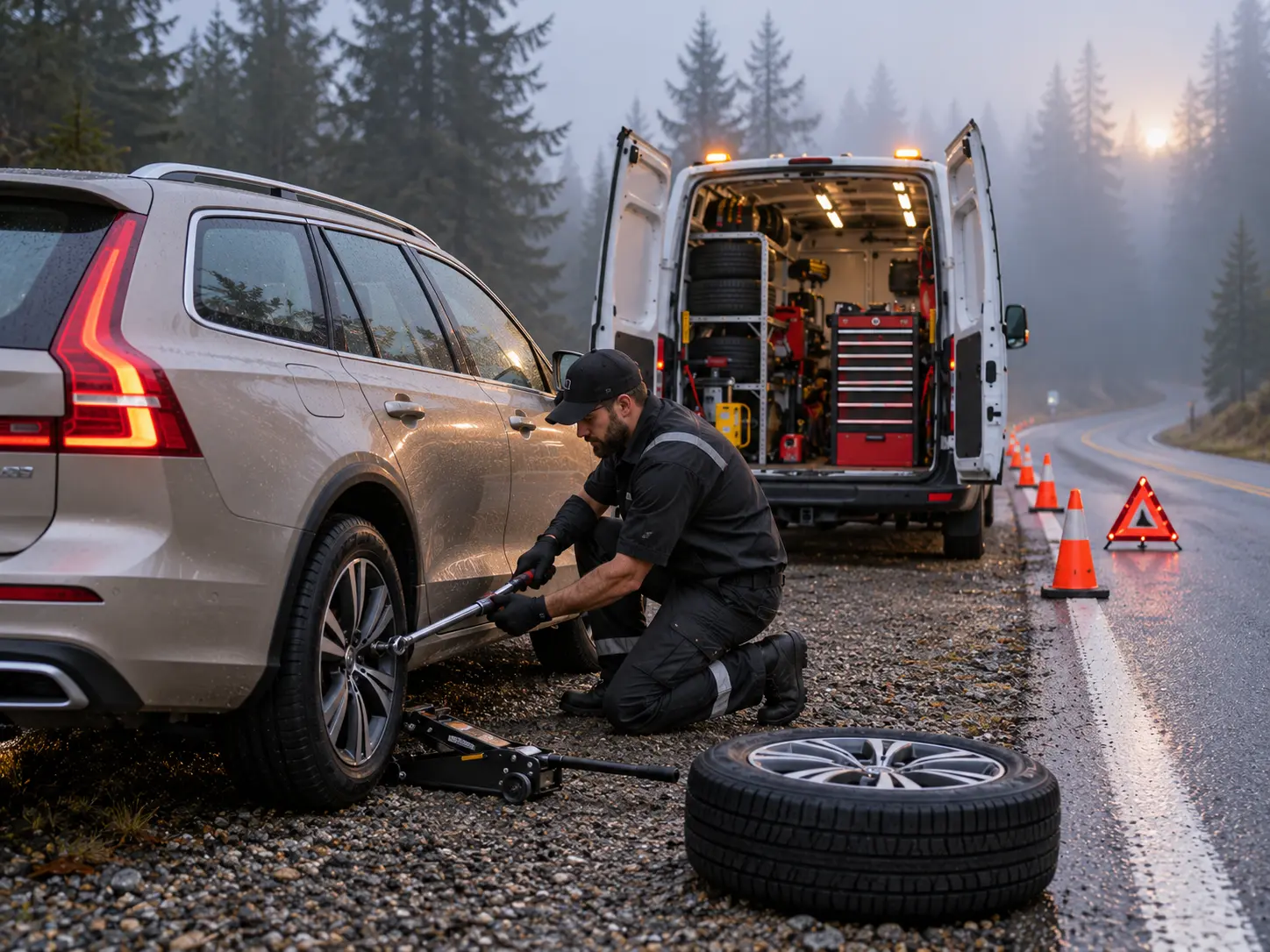 Büyükçekmece oto lastik yerinde mobil servis hizmeti