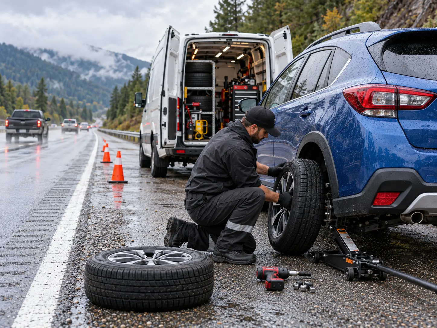 Çatalca oto lastik yerinde mobil servis hizmeti