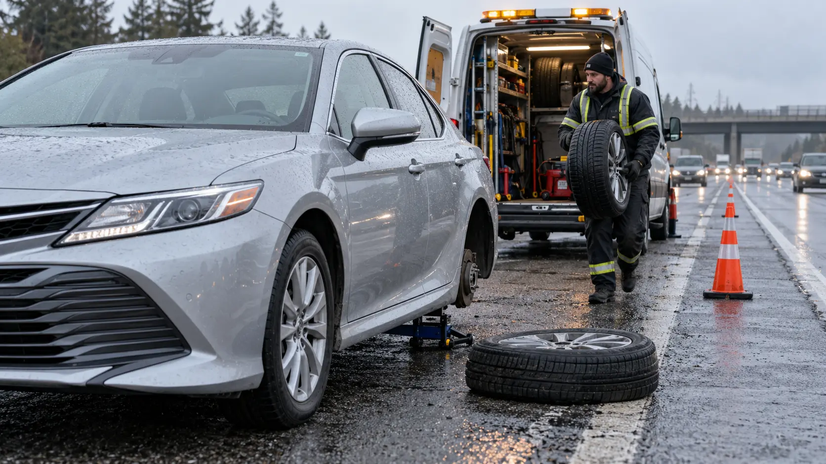 Yerinde profesyonel mobil oto lastik değişimi hizmeti